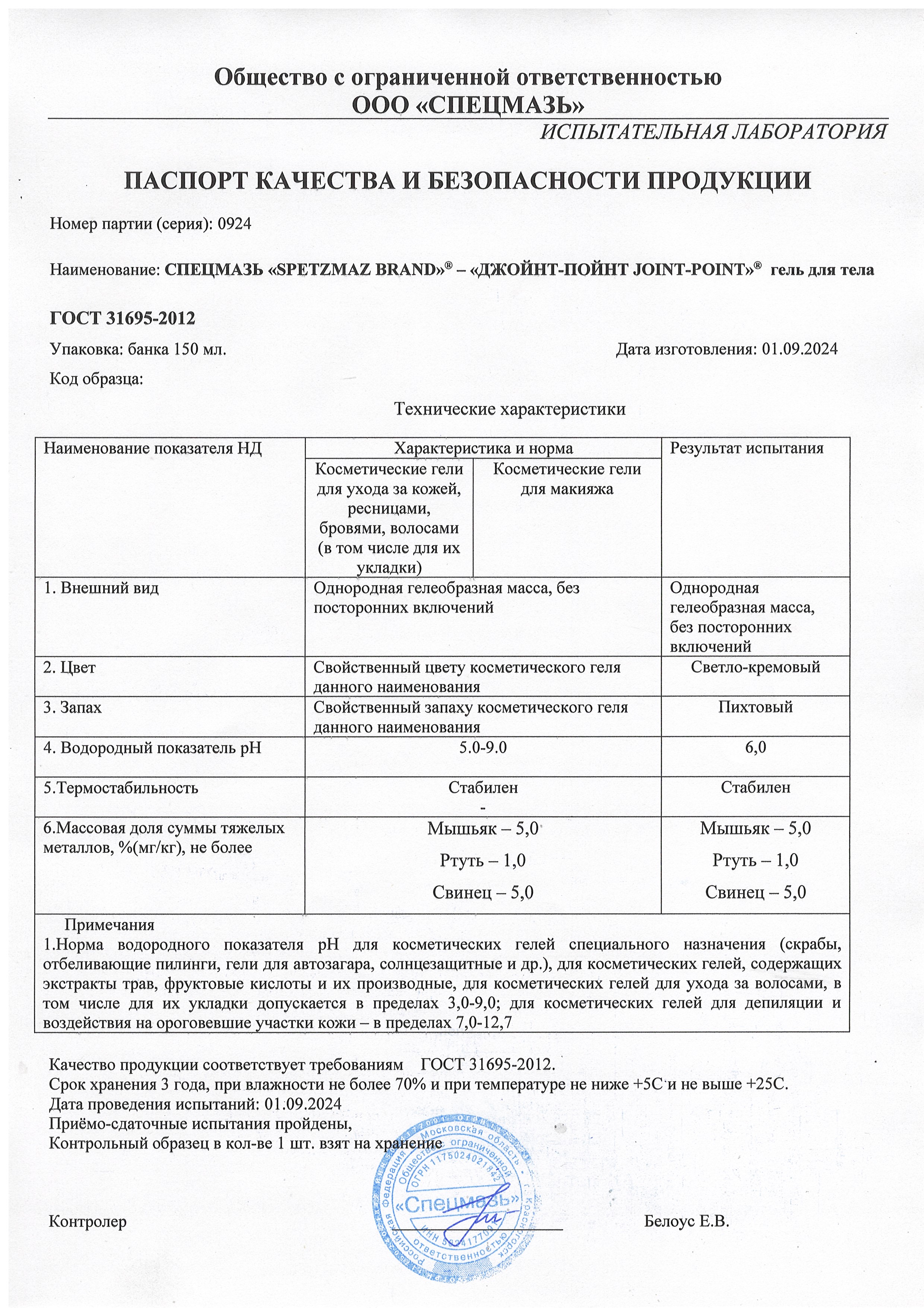 Паспорт №092024
